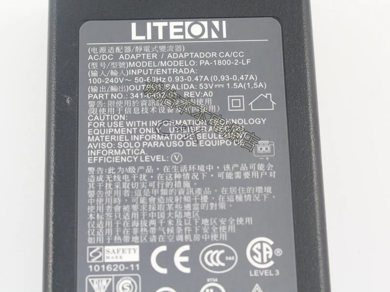 Genuine 53V 1.5A 79.5W AC Adapter Charger For LITEON PA-1800-3-LF 341-0402-01 PA-1800-3A Power Supply Adapter 2Pin