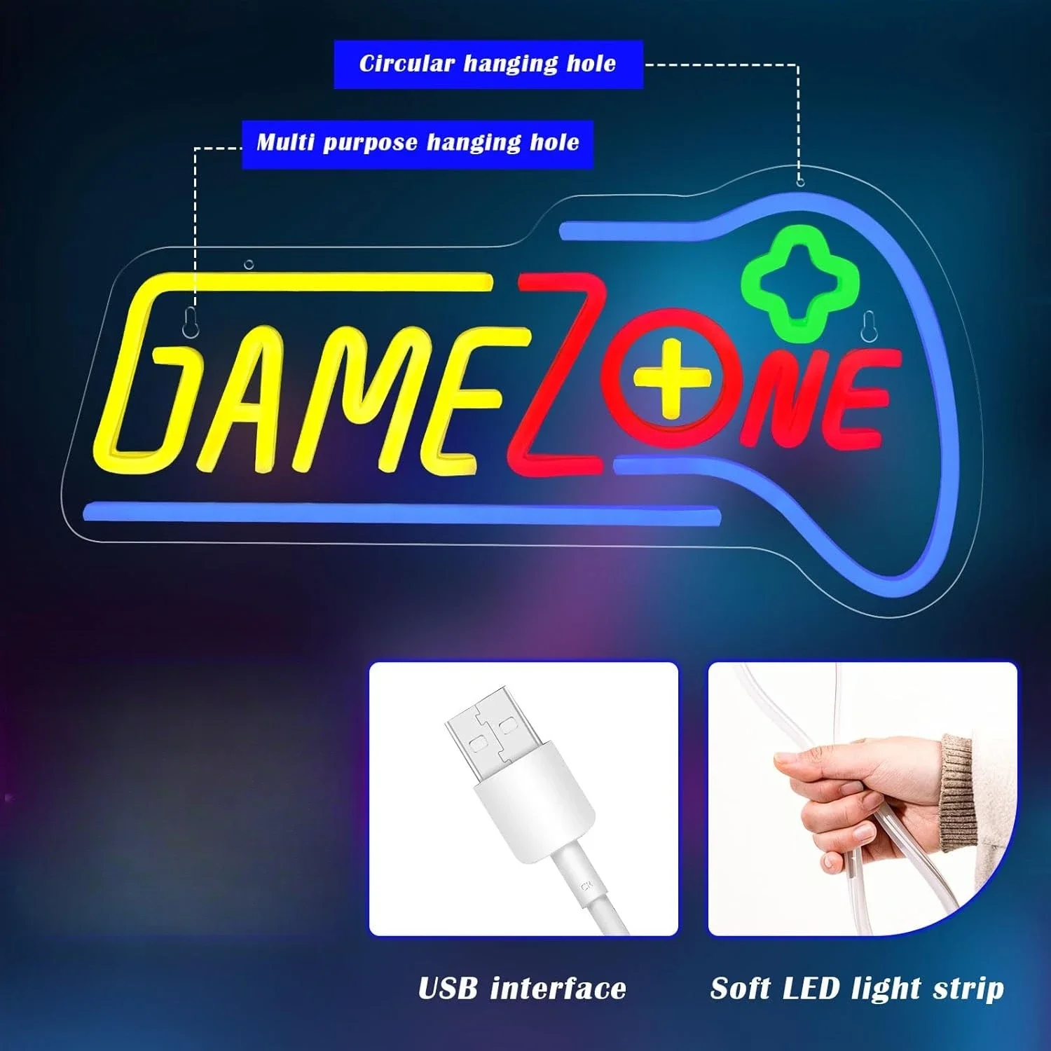 منطقة الألعاب النيون تسجيل ألعاب Led ضوء النيون في سن المراهقة الصبي ألعاب المنزل حفلة غرفة المعيشة غرفة نوم بار ل جدار ديكور USB الطاقة هدية لصبي