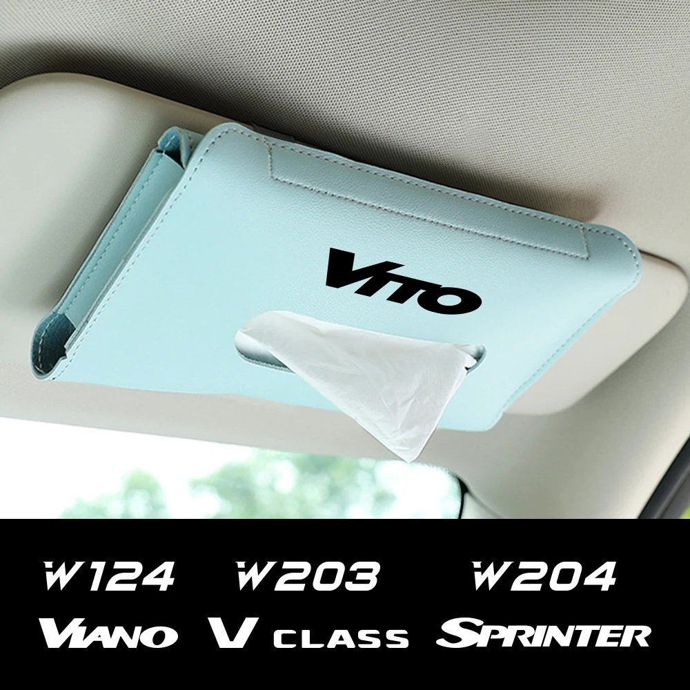 Car Visor Tissue Holder Bag Car Accessories For Mercedes Benz W124 W203 W204 Vito W447 Sprinter Viano W639 W638 V Class R-Class