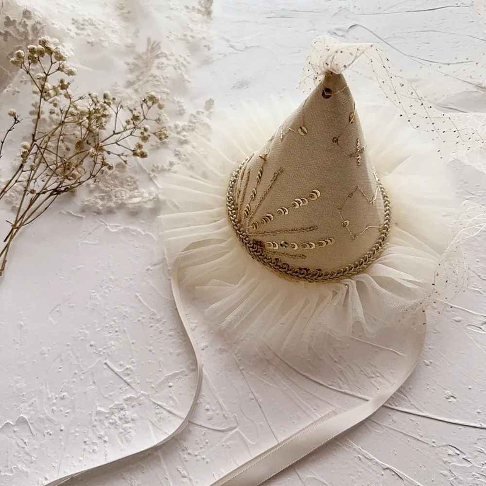 

Sequin Birthday Hat Hairpin Embroidery Mesh Hair Clip Birthday Crown Birthday Party Decoration Birthday Gifts Birthday Cap Girls