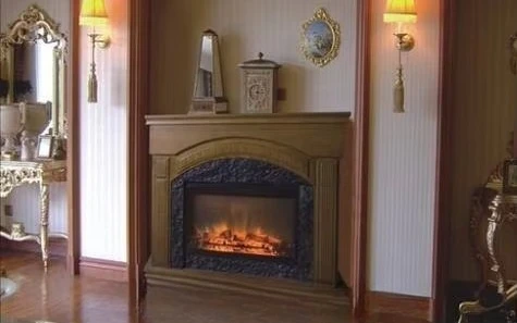 Hotel Household Use English Built-In LED Electric Fireplace Decorative Flame Heating Remote Control Overheating Protection