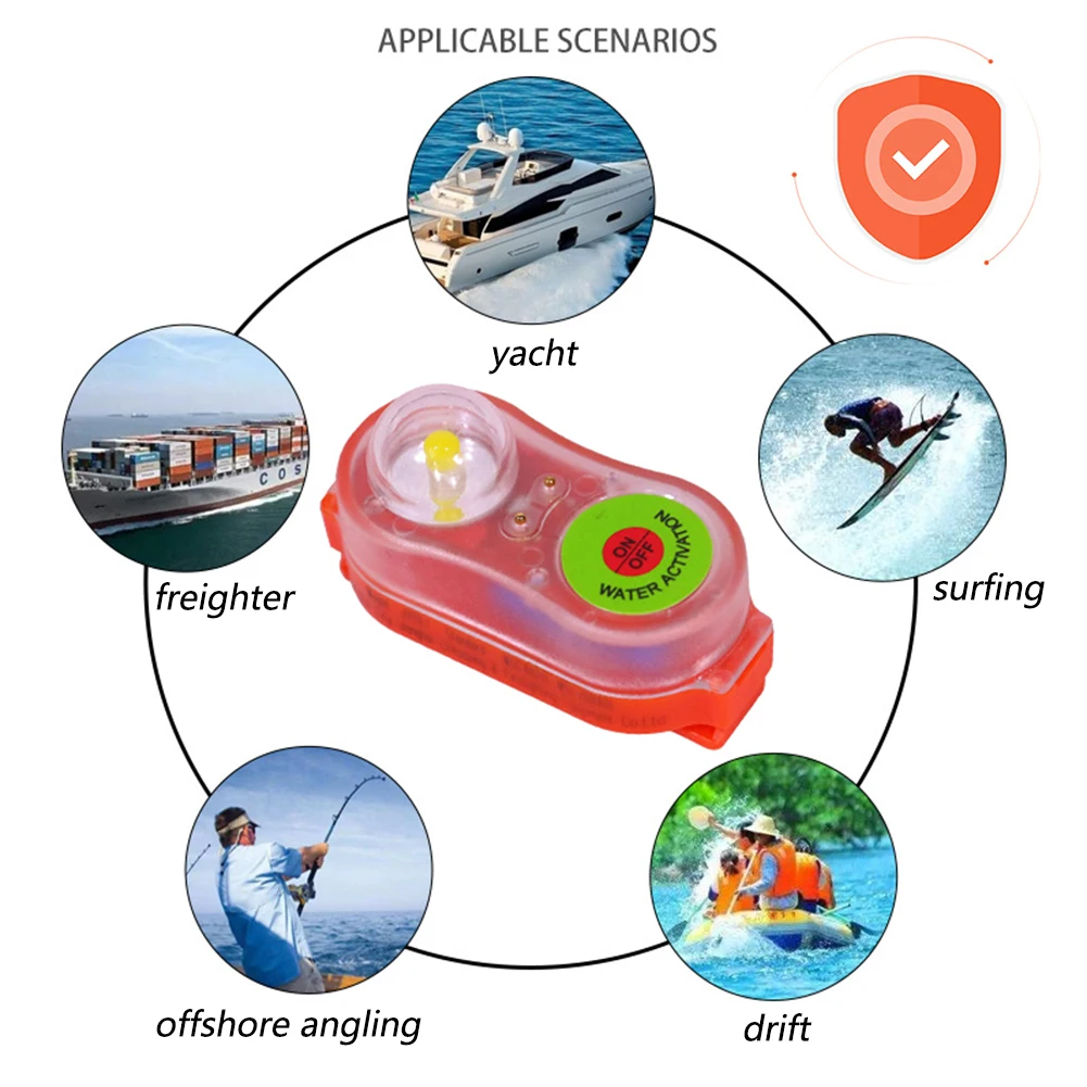 LED Life Jacket Light Survivor Locator Light Lithium Seawater Self-Lighting Light Life-saving Adult Children For Life Vest