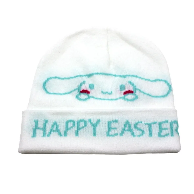 Sanurgente-Chapeau en laine polyvalent pour filles, figurines mignonnes CartoonGree, Hello Kitty, Kuromi Melody Cinnamoroll, chapeau d'hiver chaud, cadeau décontracté