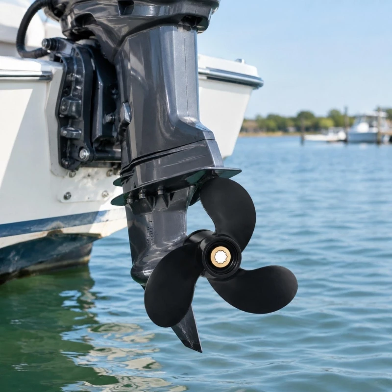Black Propeller with Central Toothed Hub Insert, 3-Blade Component for DT2, DT2.2, and DT3.5 2-Cycle R6FB
