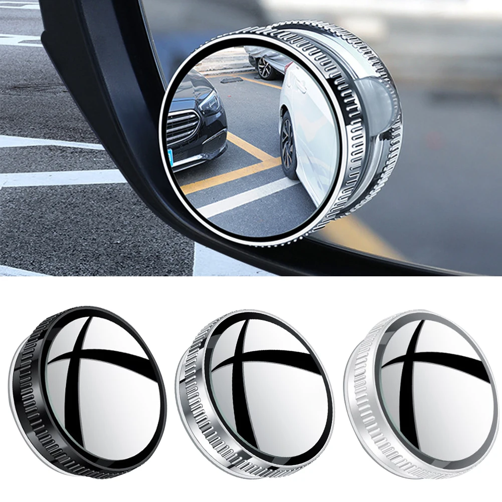 

Автомобильное вспомогательное зеркало, маленькое круглое зеркало, 2 шт., 360 ° Вращающийся дизайн для предотвращения столкновений, автомобильное слепое зеркало диаметром 5 см