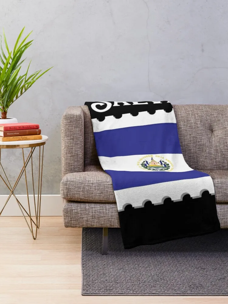 Stamp of the El Salvador Flag Throw Blanket Decorative Sofa Sofa Throw Multi-Purpose wednesday Blankets