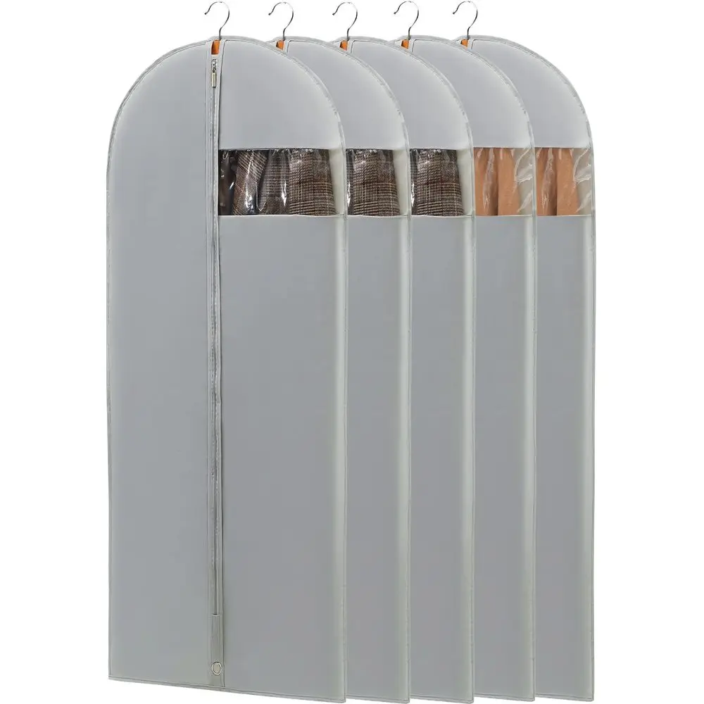 

Чехлы для платьев, 65 длинных чехлов для одежды, серые чехлы для платьев с прозрачным окном, чехлы для пальто