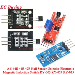 1-20Pcs KY-003 024 035 Analog Linear Hall Magnetic Sensor Module 44E 49E A3144E A3144 Hall Effect Induction Switch Smart Car DIY