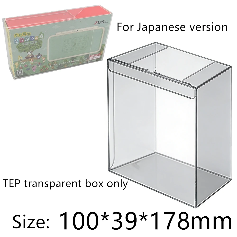 Protetor de caixa transparente para o novo Nintendo 2DS LL Animal Crossing: New Leaf – Welcome amiibo Game Shell Clear Display Case