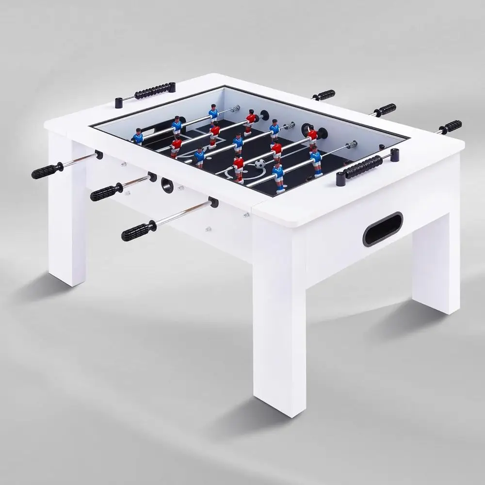 

oosball Coee Table, 2-in-1 Soccer Game Table and Coee Table, ern Multi Game Table with 2 Balls, Tempered Glass, or Living Room,