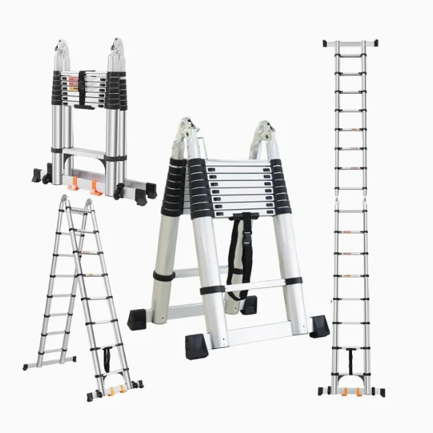 Portable Office Building Modern Foldable Ladder Durable Aluminum Alloy Telescopic Wall-Leaning Single Ladder 150kg Load Capacity view 4