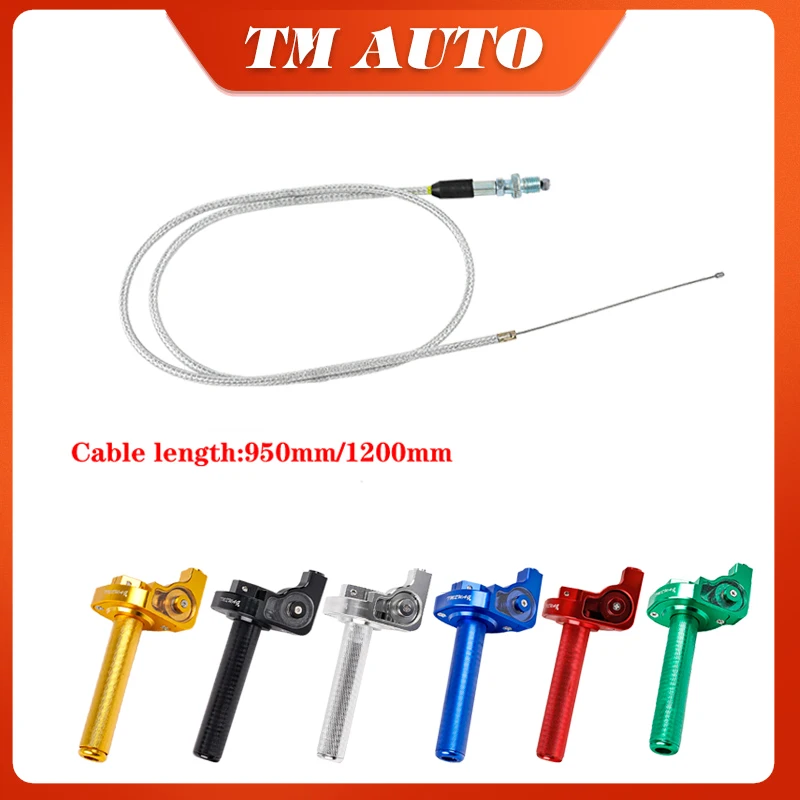 7/8'' Motorcycle Accelerator Handlebar Throttle Twist Grip Quick Twister +Throttle Cable For Pit Dirt Bike Motocross ATV Offroad