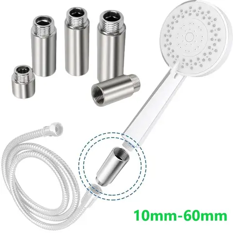 10-60mm 샤워 헤드 확장 샤워 헤드 익스텐더 물 배출구-욕실 샤워 확장 용 기존 샤워 파이프 확장 감소