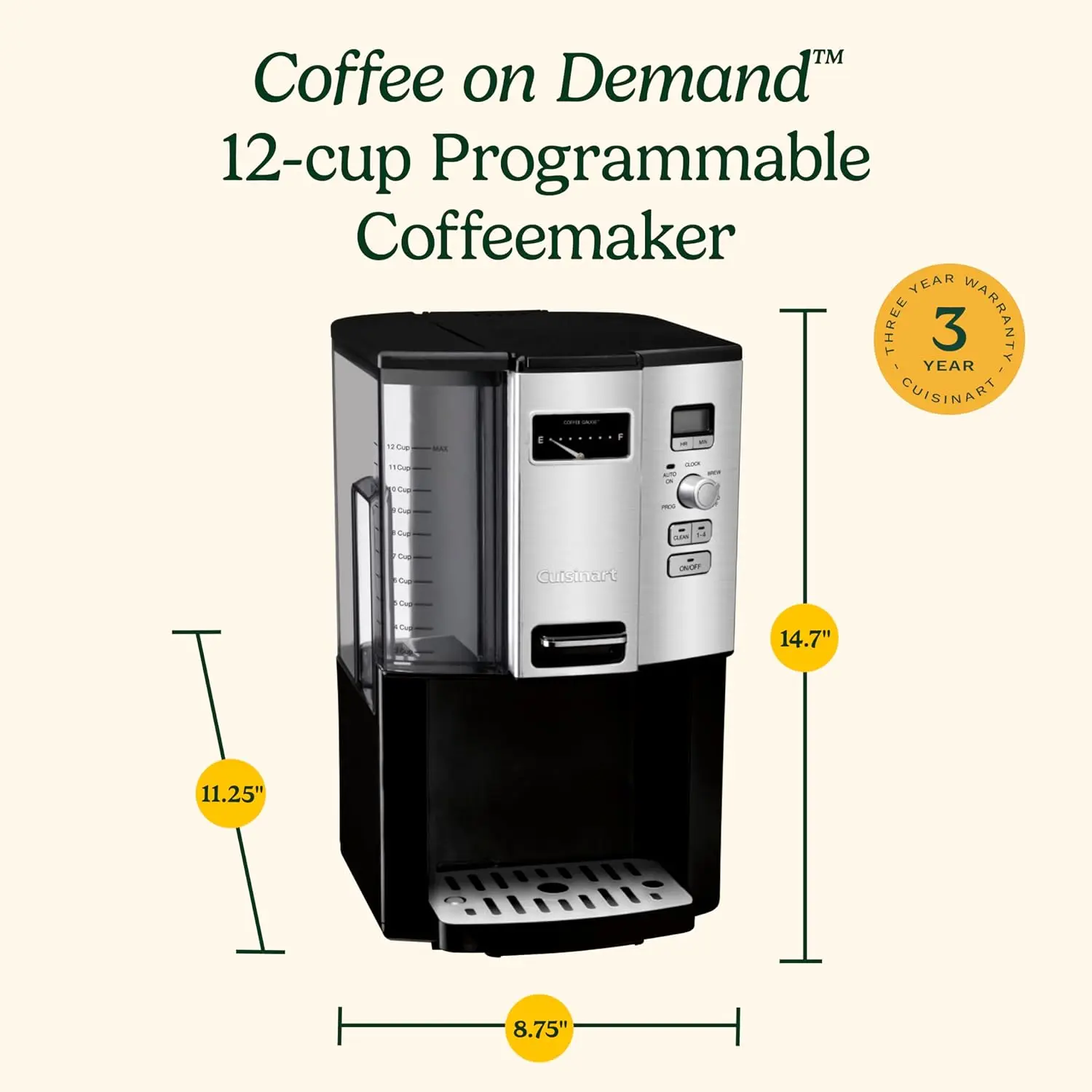 Coffee Maker, 12 Cup Programmable Drip,Black