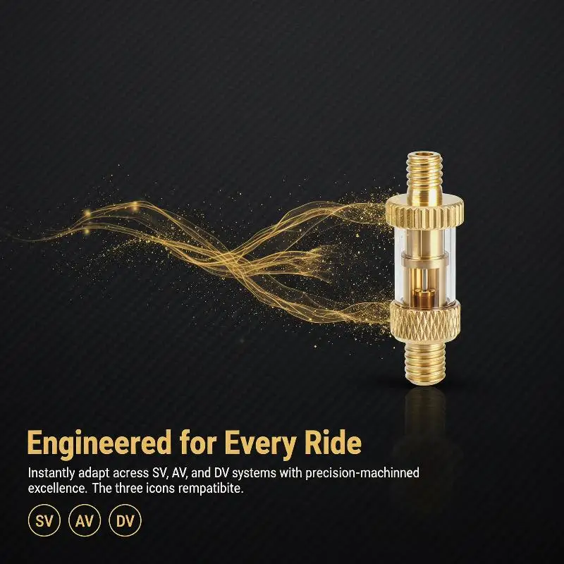 

Brass Bicycle Valve Converter for Effortless Pumping Compatible with Any Bike Model