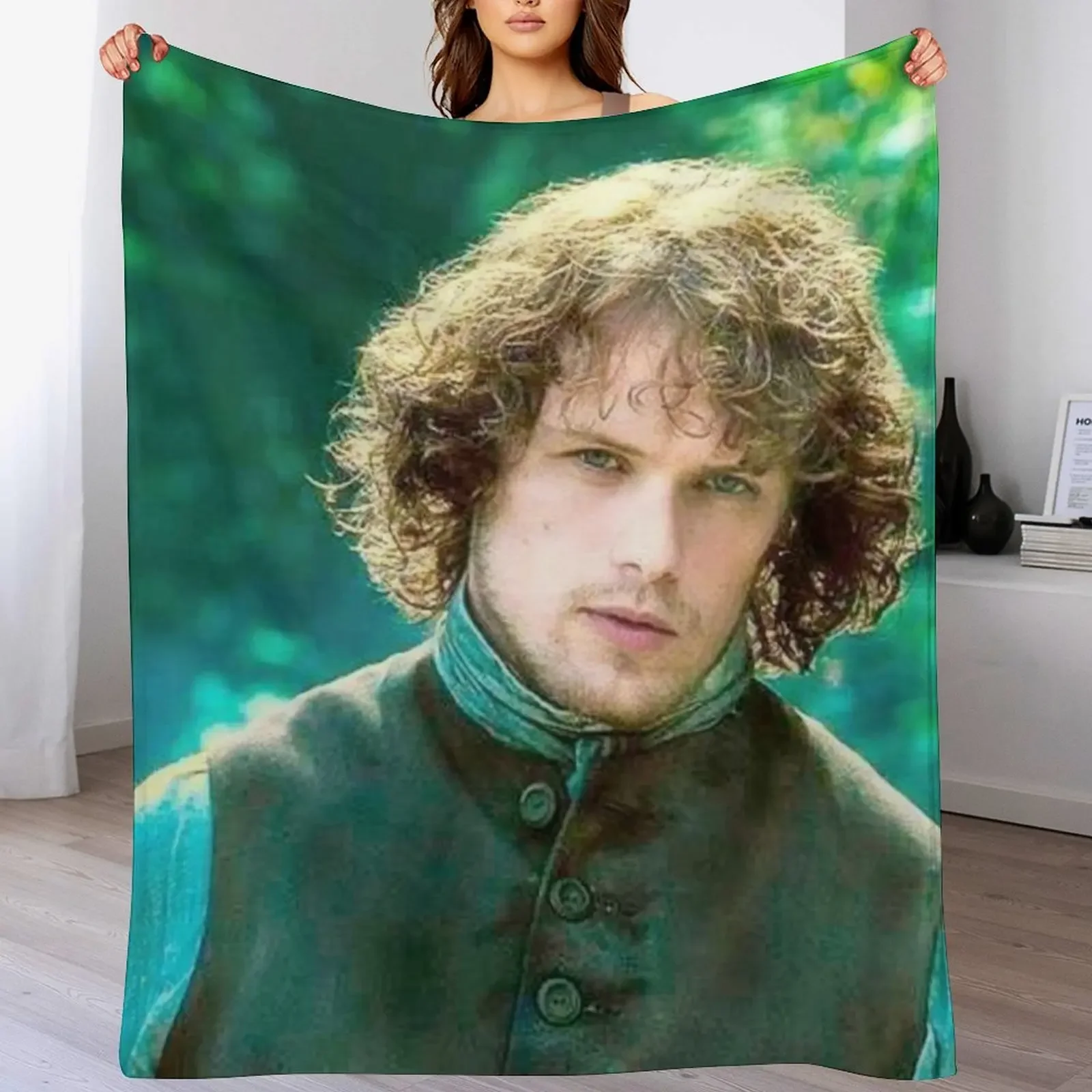 Sam Heughan Throw Blanket Cozy Light Blanket for Travel Camping Picnic
