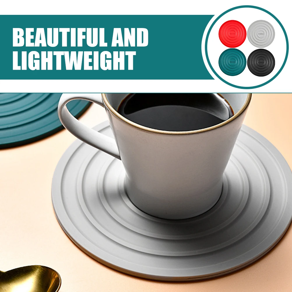 

4Pcs Anti-Slip Silicone Pad Heat Resistant Bowl Mat for Kitchen Dining Table Desktop Protection Round Coaster Set