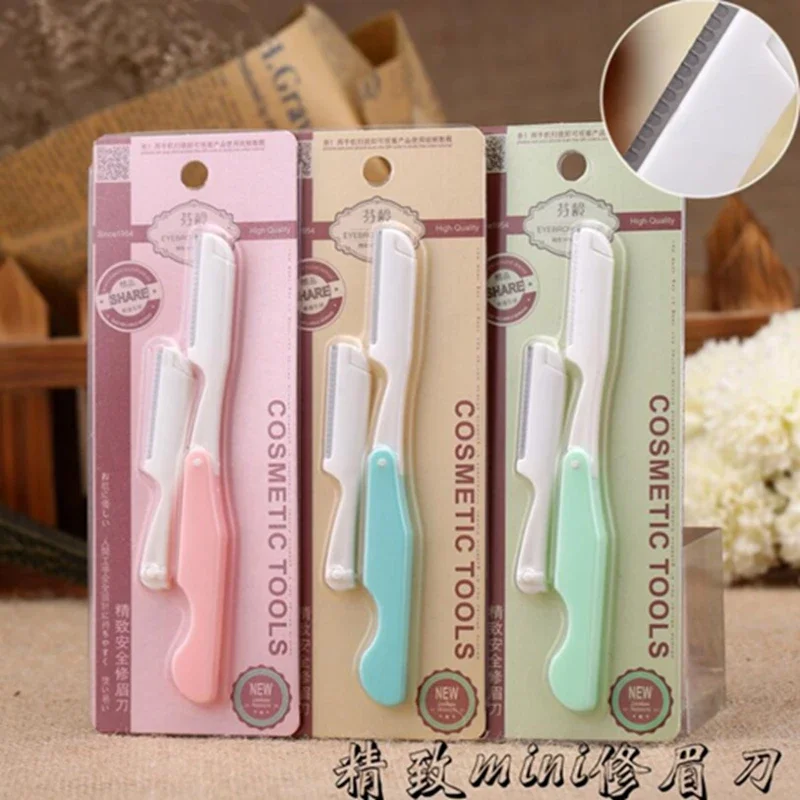 1Pcs Safe Sharp Threading Stainless Steel Knife Foldable Eyebrow Trimmer Makeup Hair Revomal Scraper Cosmtic Tool