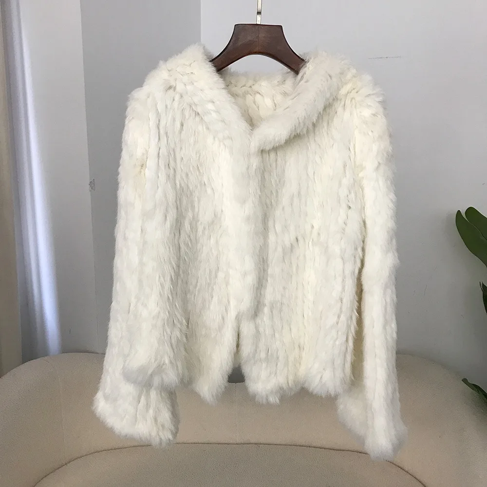 2024 Fur Women\'s Coat New Autumn and Winter Encryption Thickened Hand-woven Double-sided Hooded Korean Short Fur Coat for Women