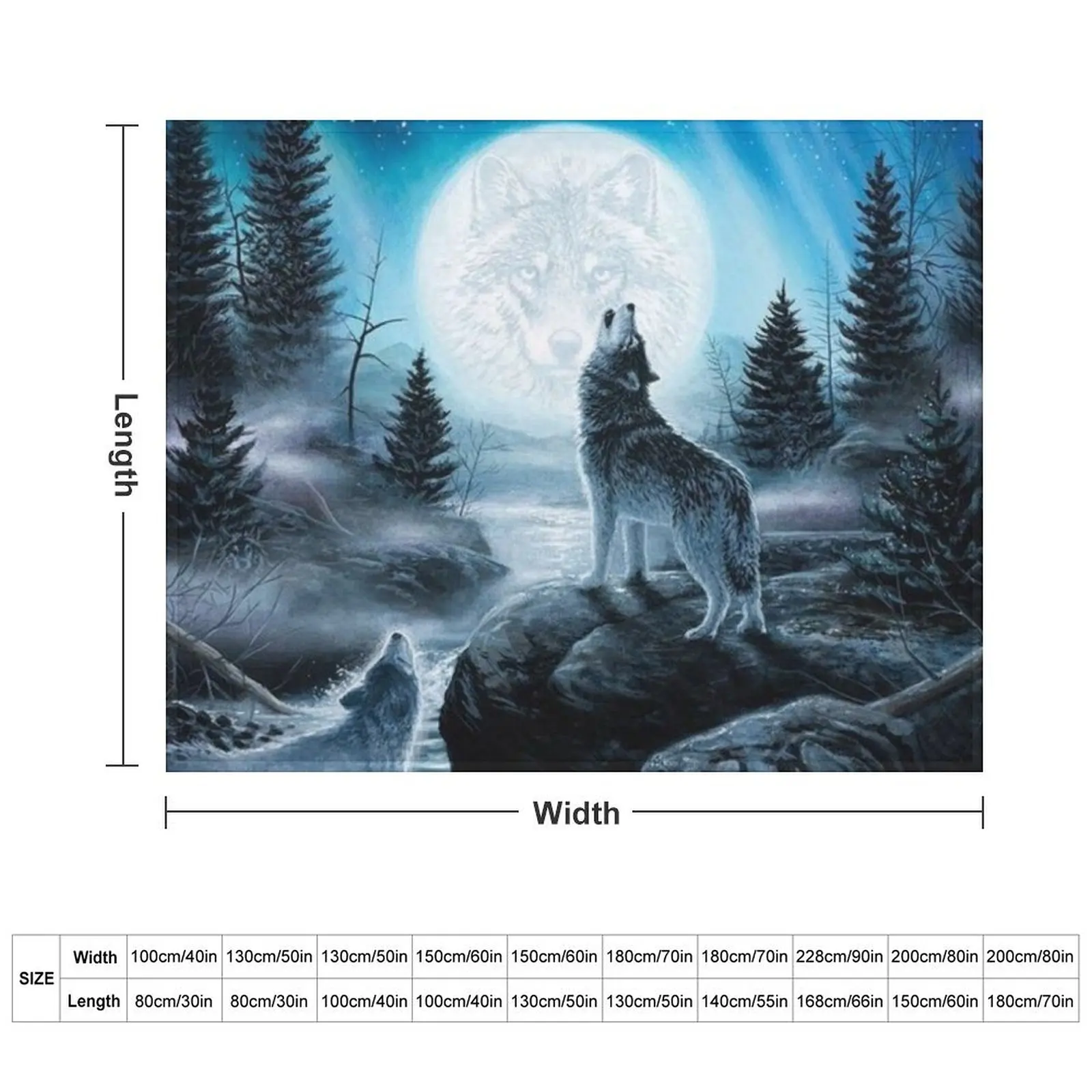 The song of the wolf at dusk Throw Blanket Warm Nap Blankets