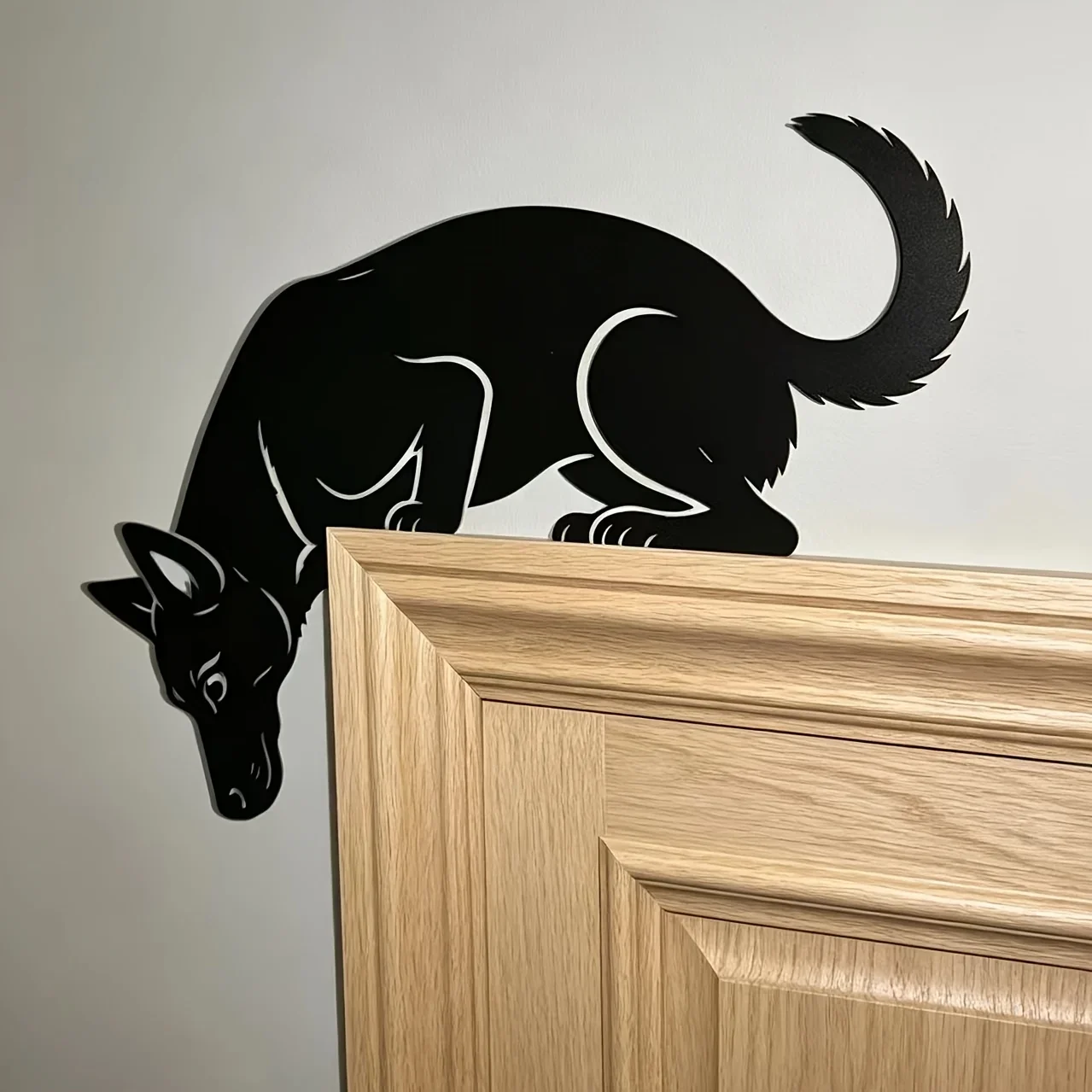 CIFBUY Belgian Malinois Metal Wall Art, Curious Dog Iron Decor, Rustic Vintage Ornament Gift for Living Room Bedroom Home