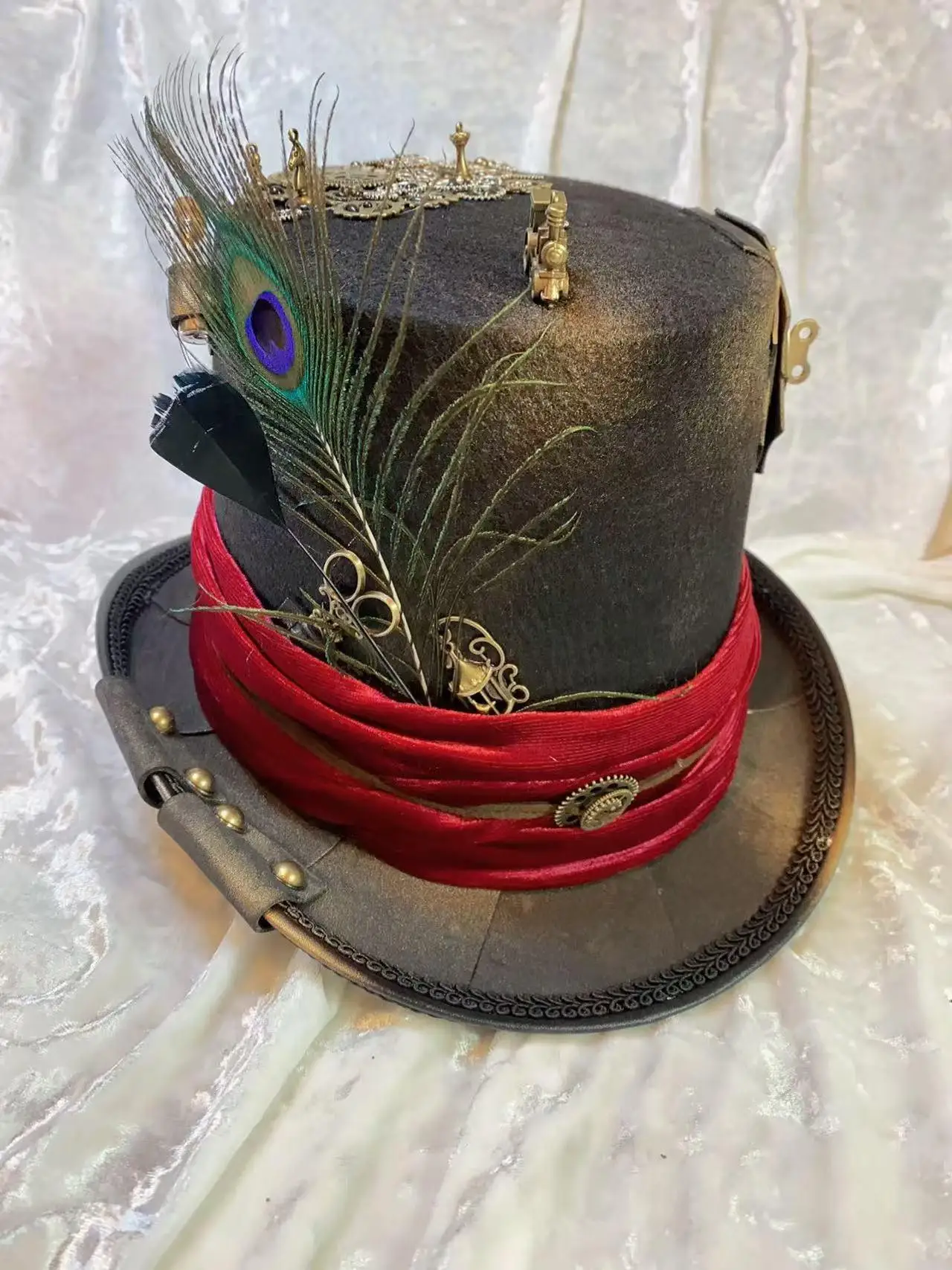 

Retro Steampunk Pirate Circus The Mad Hatter Stage Magic Top Hat Halloween Cosplay Clothing Accessories Headwear