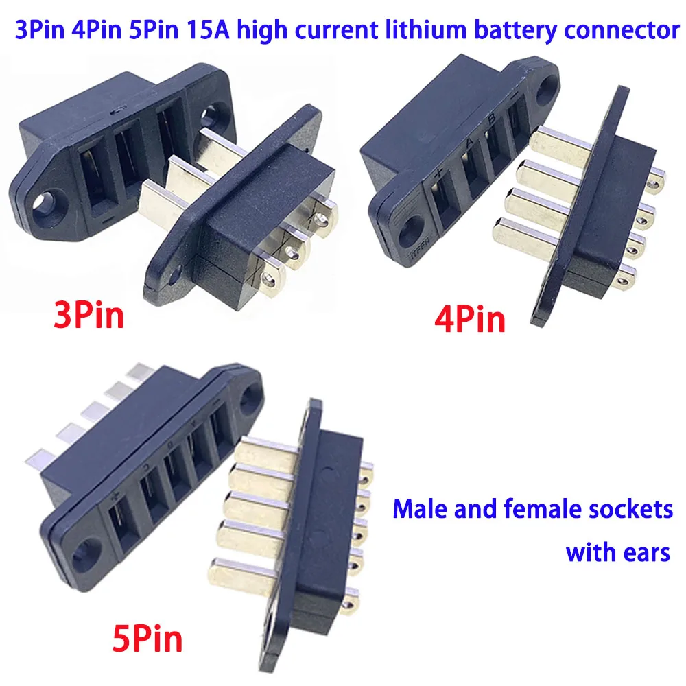 3Pin4Pin5Pin Battery Connector Power Plug Battery Box High Current Male Female Plug Battery Connector Bicycle Discharge Connecto
