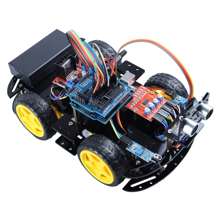 

New 2WD 4WD Ultrasonic Module R3 Robot Car Chassis Kit Speed Encoder Battery Box Smart Motor Avoidance Tracking Raspberry Pi