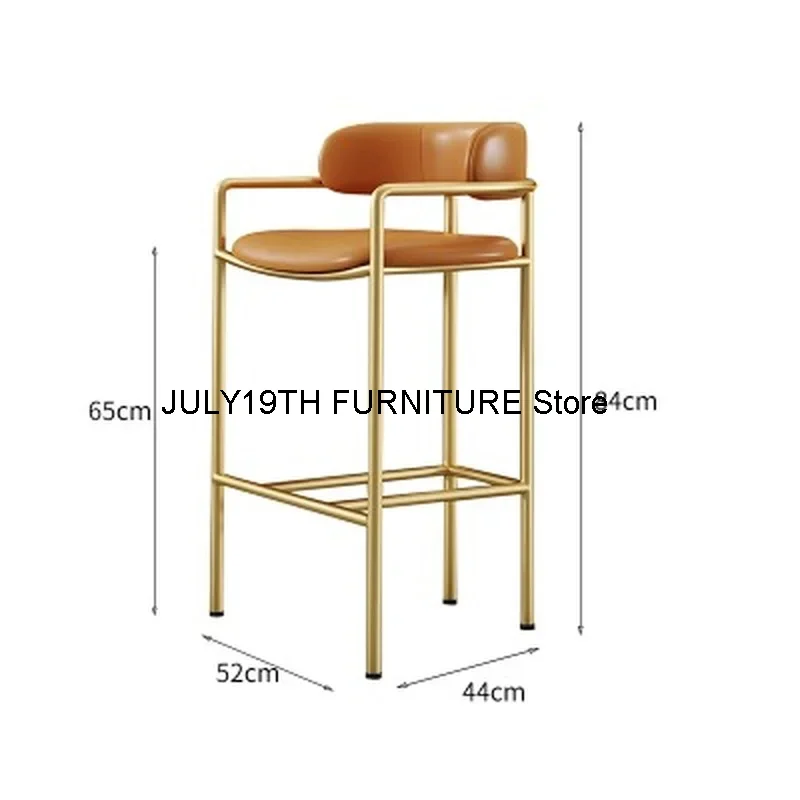 Silla de Bar nórdica para el hogar, sillas de comedor de ocio, diseño moderno, respaldo creativo, muebles de biblioteca de pies altos dorados/negros, nuevo