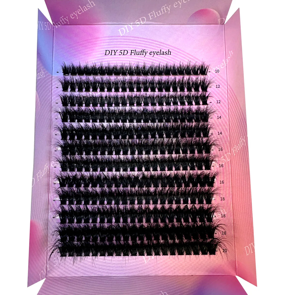 DIY5D Fluffy Lash Clusters 100D Thick Eyelash Clusters CC Curl Wispy Individual Lashes 10-20mm Cluster Eyelash Extensions 240pcs