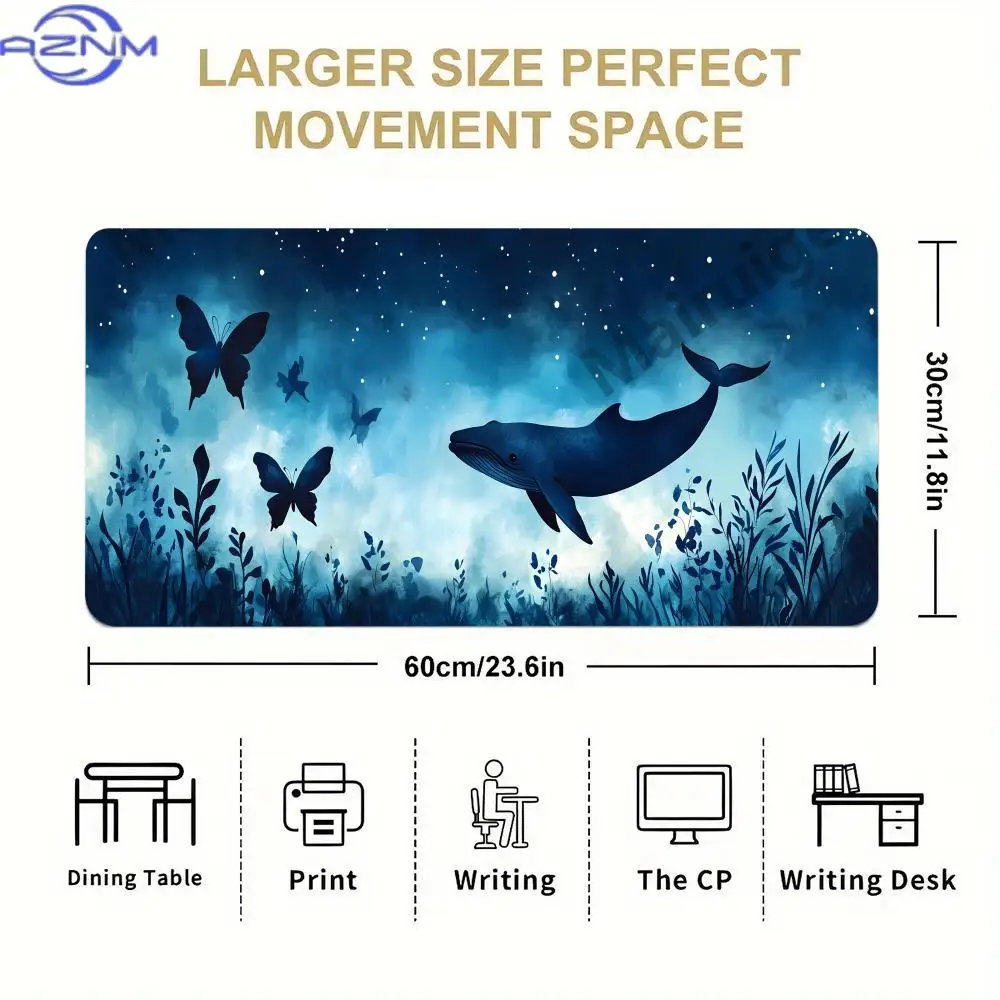 Whale Dream Mouse Pad Large Computer Office Game Table Mats XXL Rubber Anti-slip Gaming Keyboard Mousepads Long Desk Pads