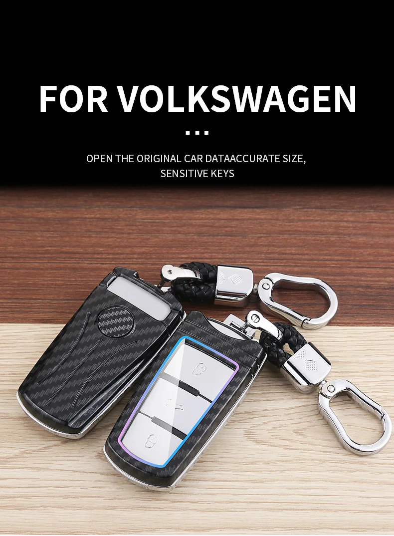 เคสกุญแจเนื้อคาร์บอนไฟเบอร์ระดับพรีเมียม 1 ชิ้นสําหรับ Volkswagen - การป้องกันและสไตล์ขั้นสูงสุด (มีให้เลือกสองสไตล์: A/B)