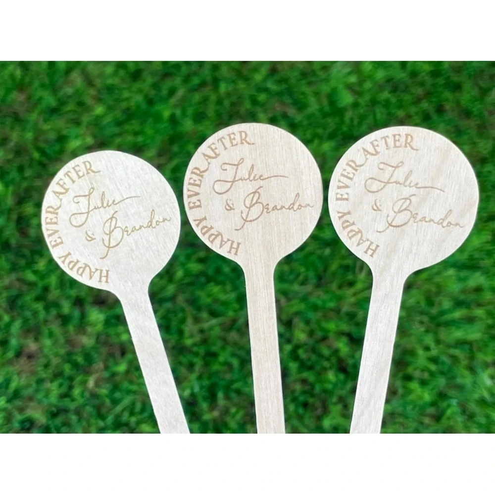 Personalized Cocktail Sticks, Custom Stir Sticks,Wedding Drink Stirrers, Pet Photo,Happily Ever After, Unique Birthday,Set of 50