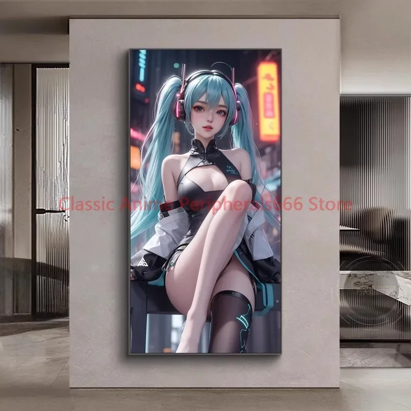 

Hatsune Miku Genshin Impact Decorative Painting Anime Animation Bedroom Hanging Painting Sofa Background Wall Picture