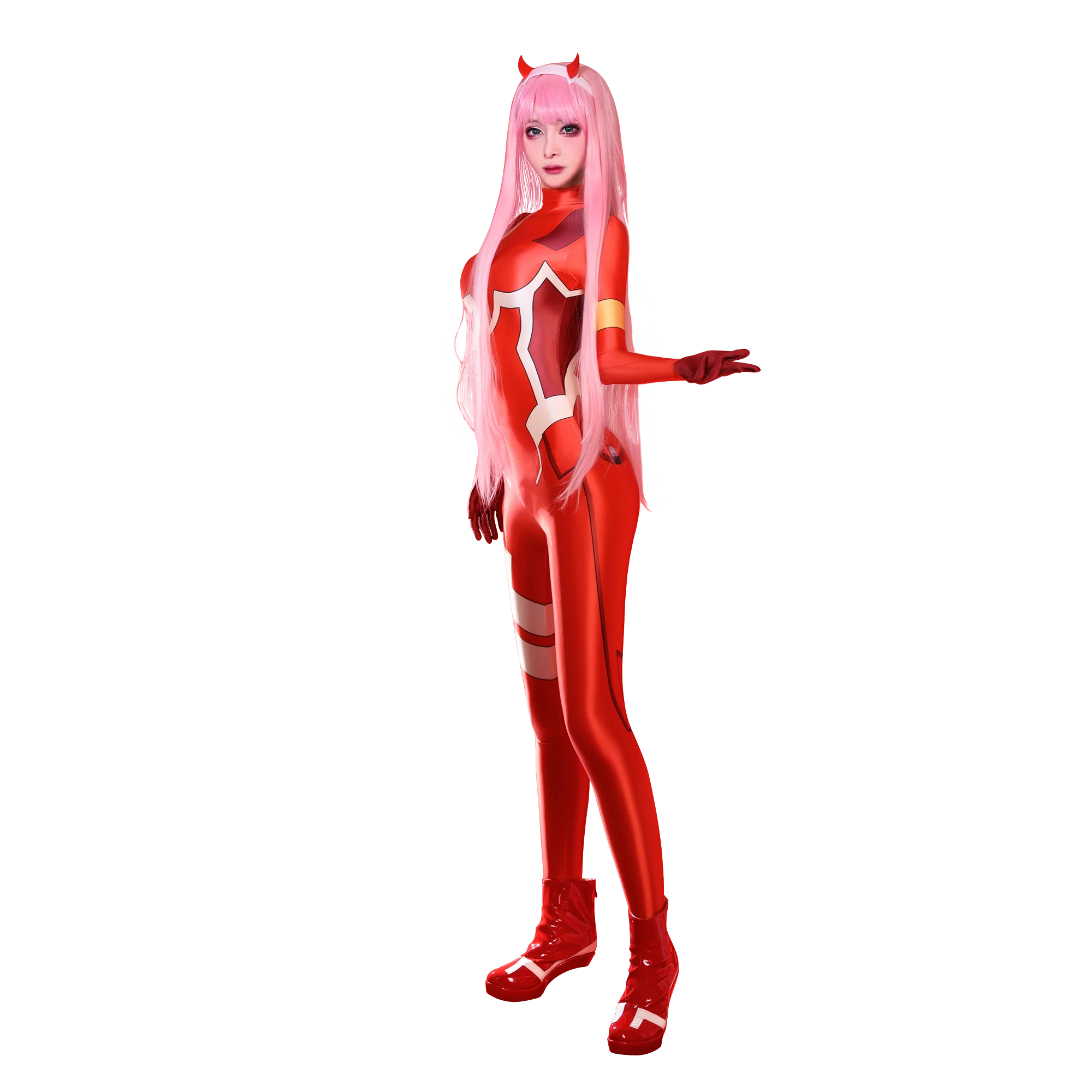 DROZEO Glossy swimsuit long sleeve bodysuit DARLINGintheFRANXX national team 02 combat costume cosplay printed costighJumpsuits