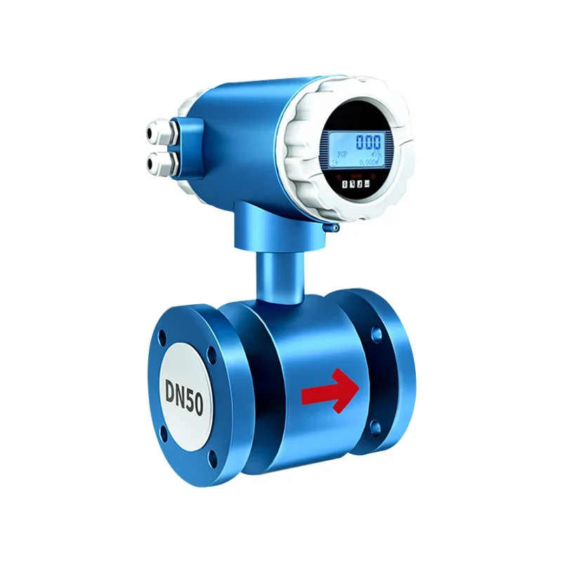 Electromagnetic flow meter, split type river water sewage flow meter, liquid DN50 high precision digital display plug-in flow me