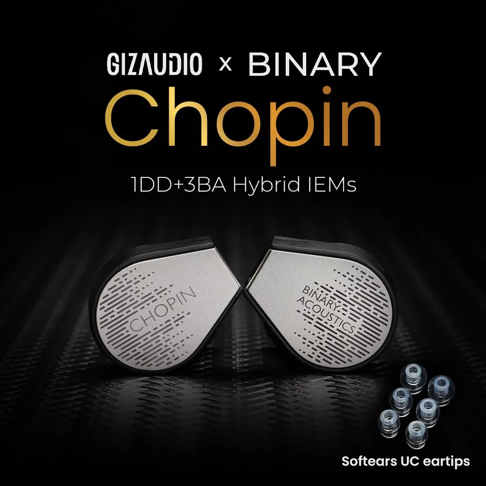 Binary × Gizaudio Chopin Earphone 1DD+3BA Hybrid in-Ear Monitors HiFi Audiophile Headphones Music Earbuds Hybrid IEMs