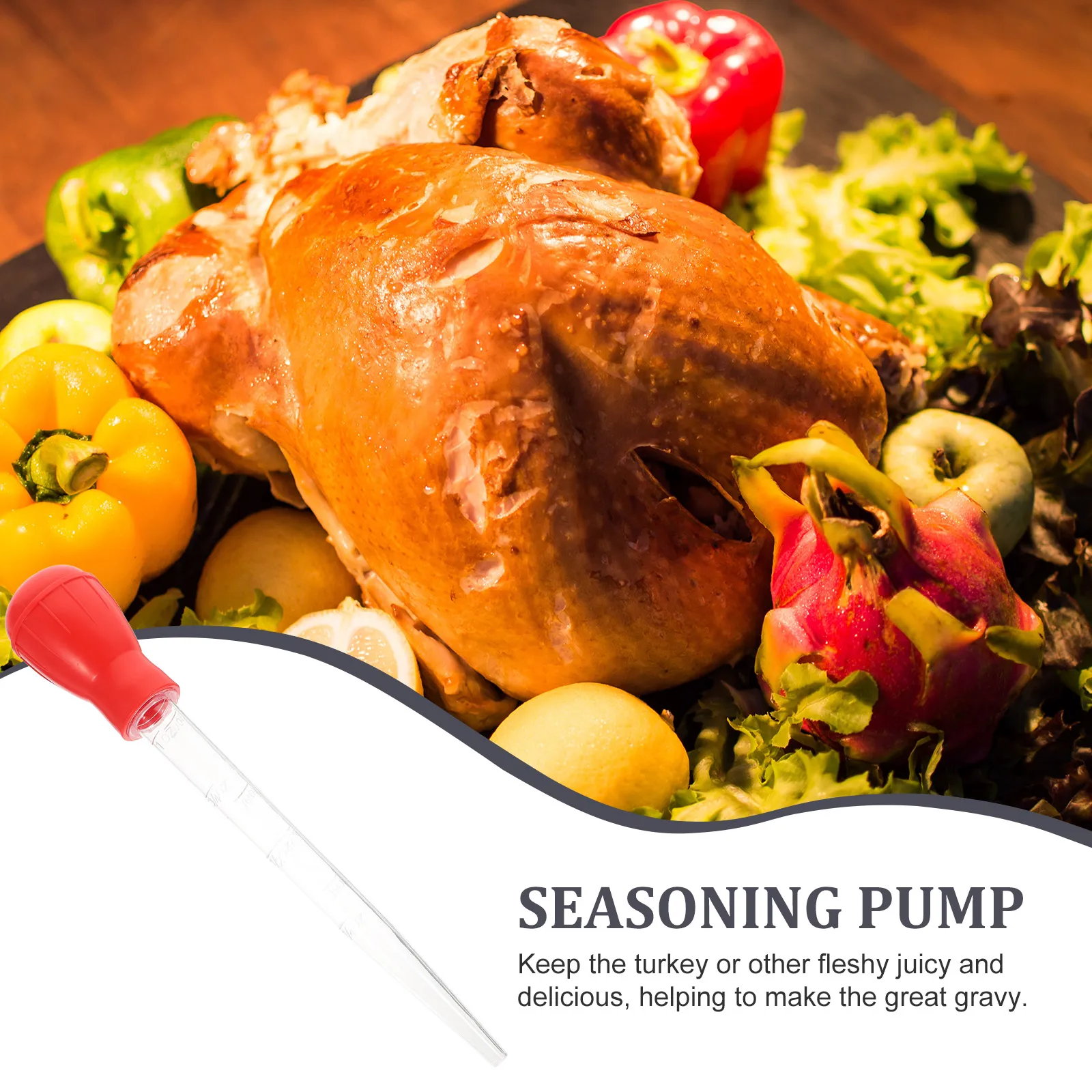 

Seasoning Pump Turkey Baster Kitchen Gadgets Oil Dropper Drip Tube Clear Cylinder Measurement Marks Plastic Material Durability