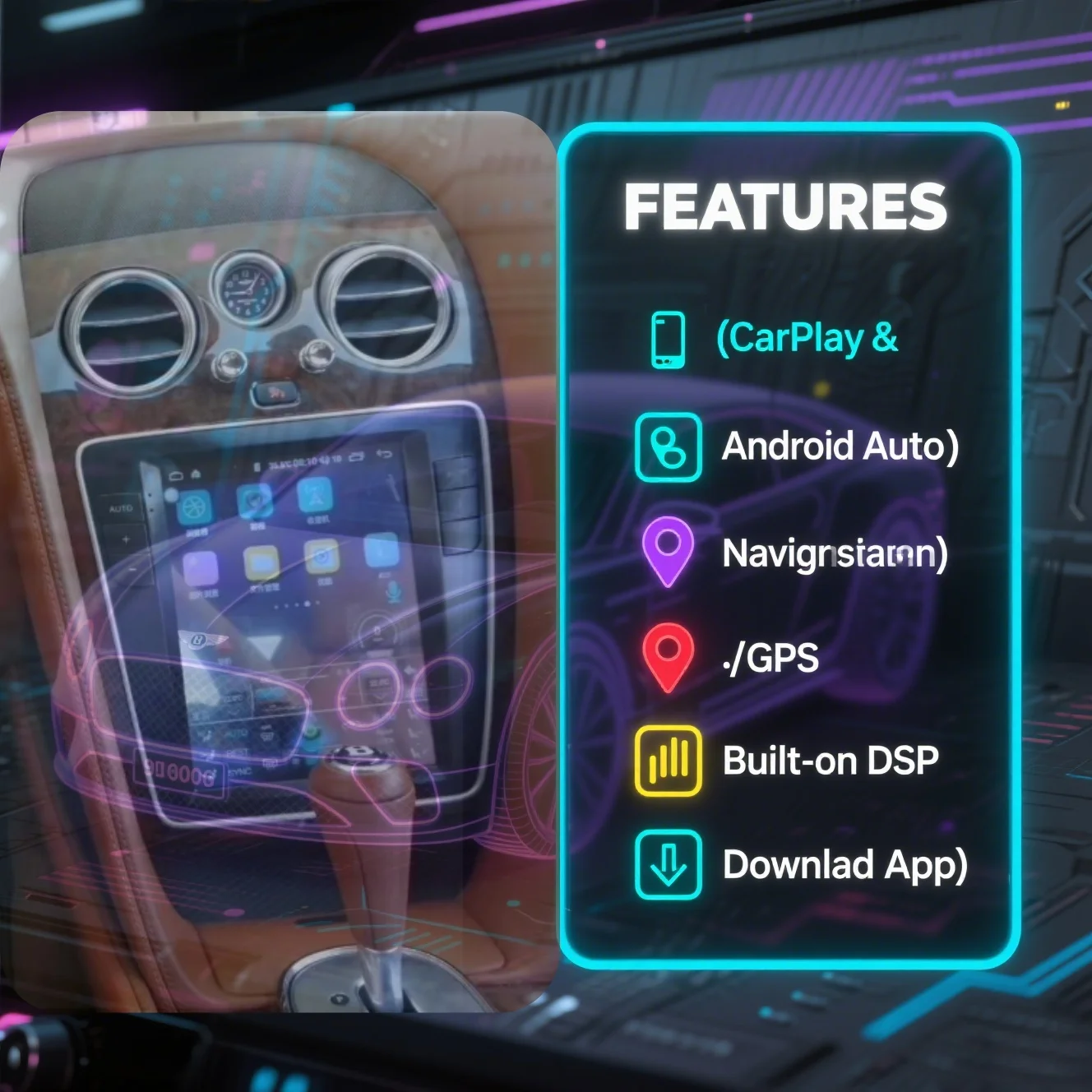 

12.1"Android Car Radio Screen For Bentley Flying Spur Continental GT2005-2017 GPS Navi intelligent Recorder Multimedia Unit Auto