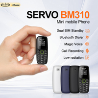SERVO BM310 Mini Mobile Phone Dual SIM Standby Call Recording Bluetooth Dial Blacklist MP3 Player 2G GSM Backup Small Cellphones
