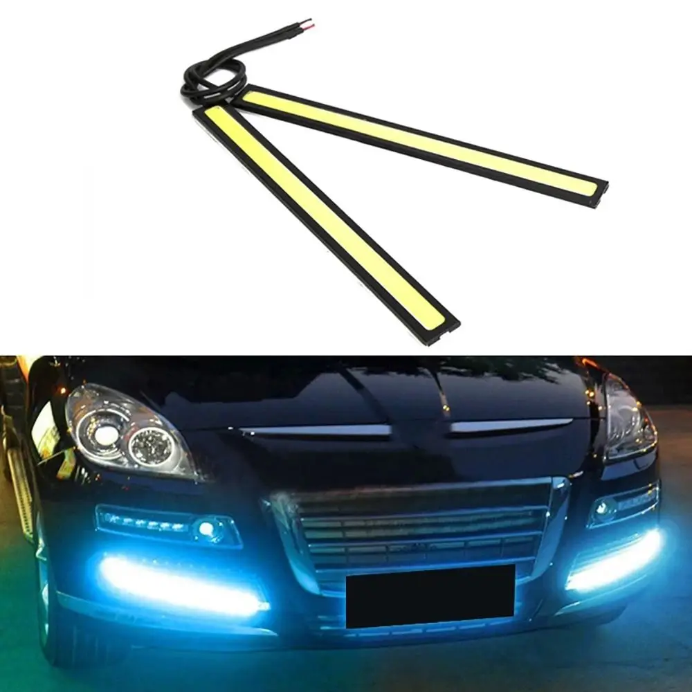 

1 пара прочных противотуманных COB LED фонарей для автомобиля, 17 см, универсальные дневные ходовые огни-полоски для стайлинга автомобиля