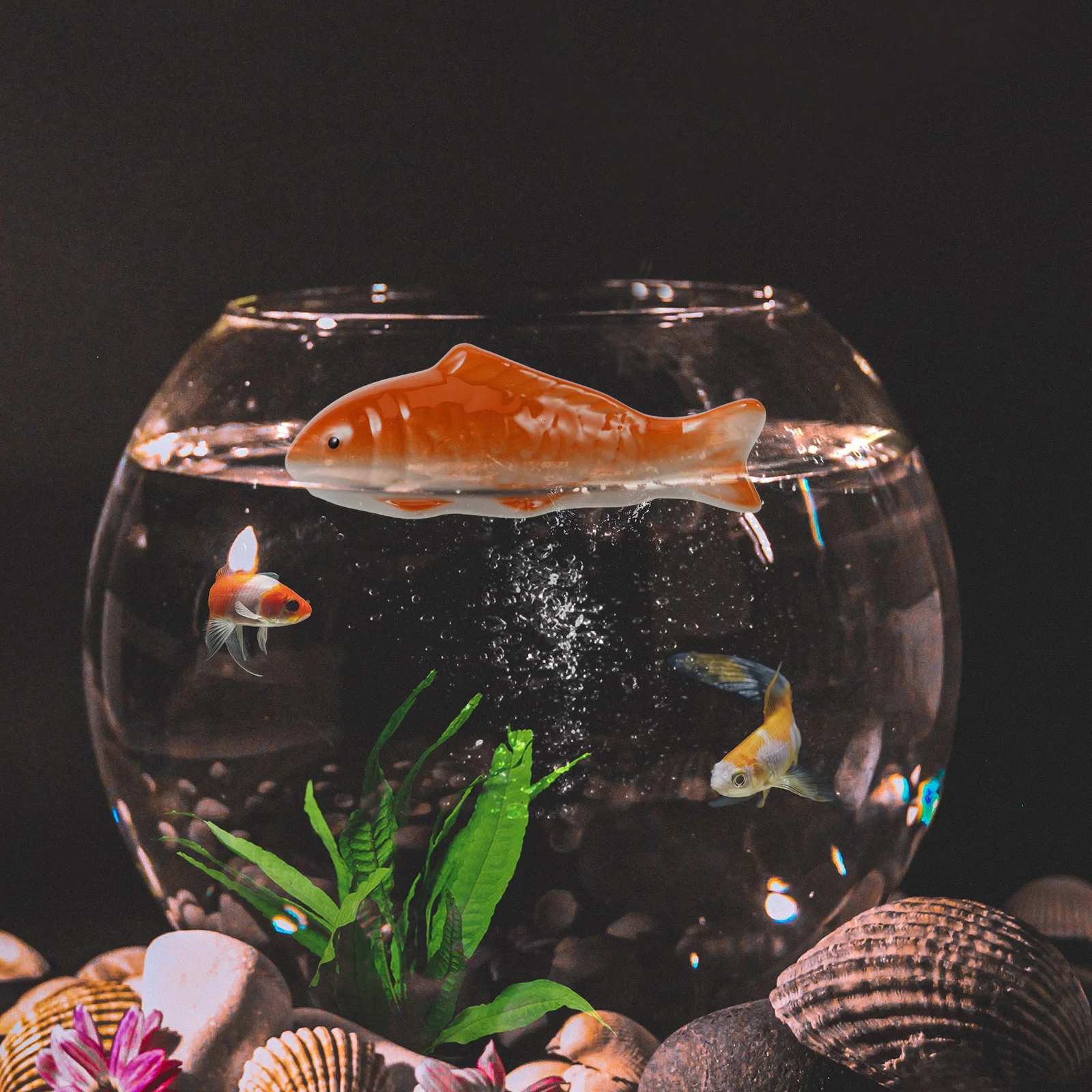 

Ceramic Floating Fish Aquarium Decor Realistic Artificial Fish Tank Ornament Material Easy Clean Aquarium Craft