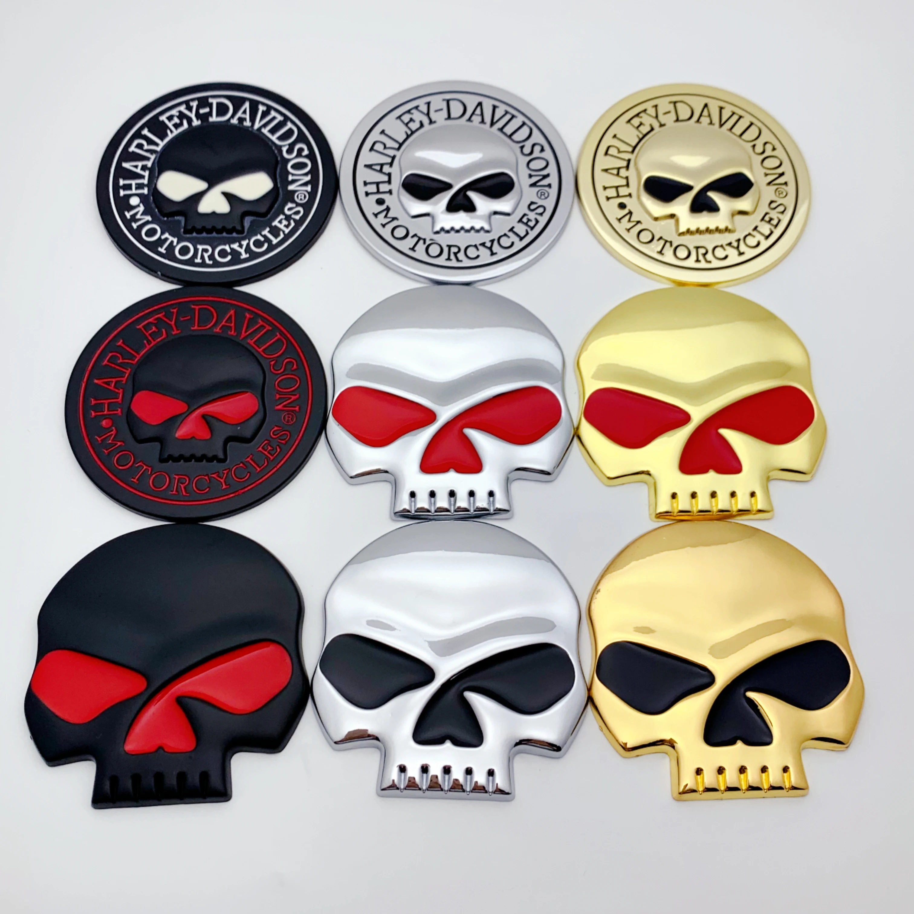 

1pcs 3D Metal Skull Emblem Logo Car Stickers Car Rear Trunk Fender Wing Badge Styling Auto Accessories For Cars Truck Motorcycle