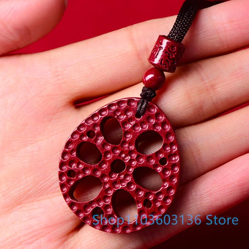 Natural Stone Cinnabar Pendant Ward Off Evil Spirits Handcarved original red jewelry gift Men's and Women's Necklace