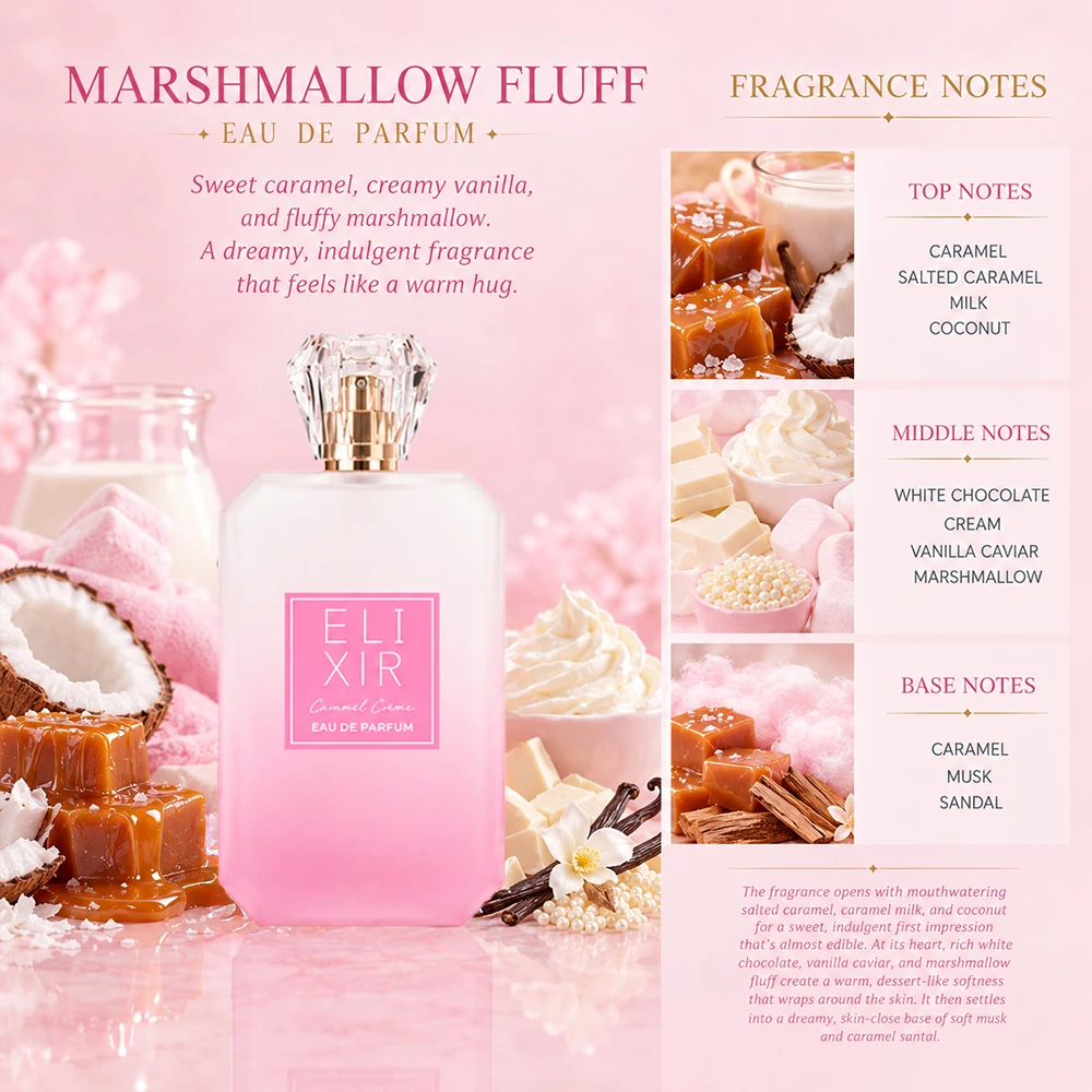 3.4fl Oz Eau De Parfum Spray,Strawberry,Marshmallow and Vanilla Perfume For Women Long Lasting,Perfect For Dating, Daily Life