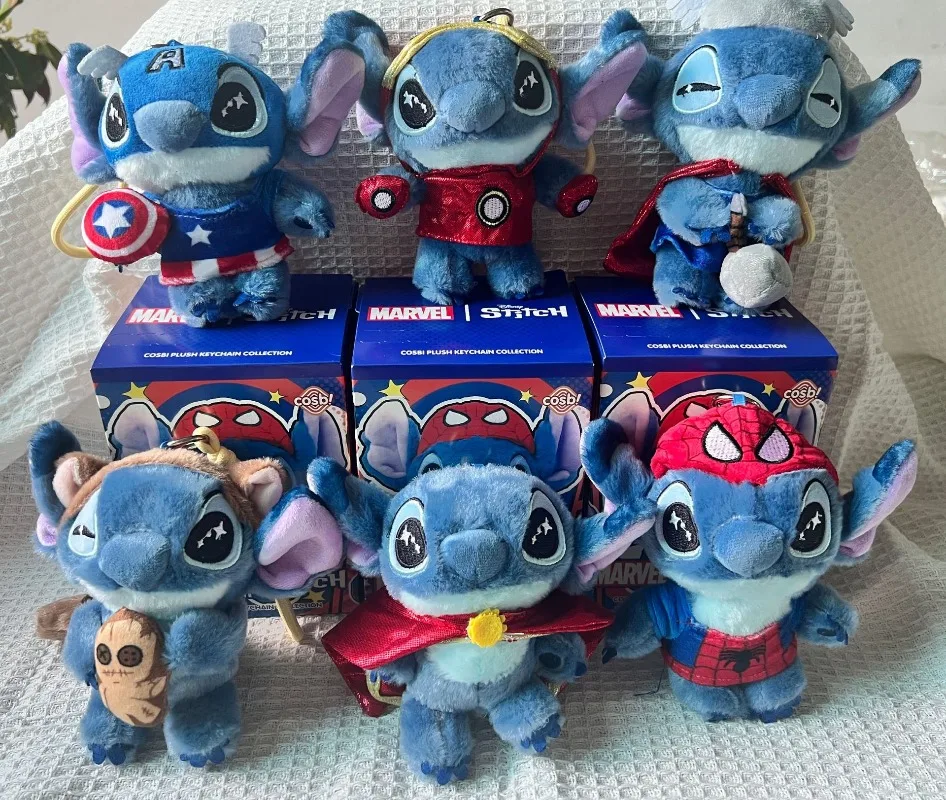 2025 Hot Toy Stitch Cosbi Pluszowy Brelok Kolekcjonerski Blind Box Thor Iron Man Spider-Man Figurki Zabawki Prezent Niespodzianka dla Dzieci na Boże Narodzenie