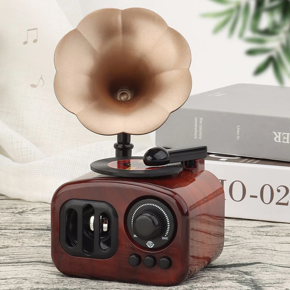 Retro Phonograph Music Box Mini Musical Box Classical Art Decor Music Box Home Crafts No Battery Desktop Decor New Years Gifts