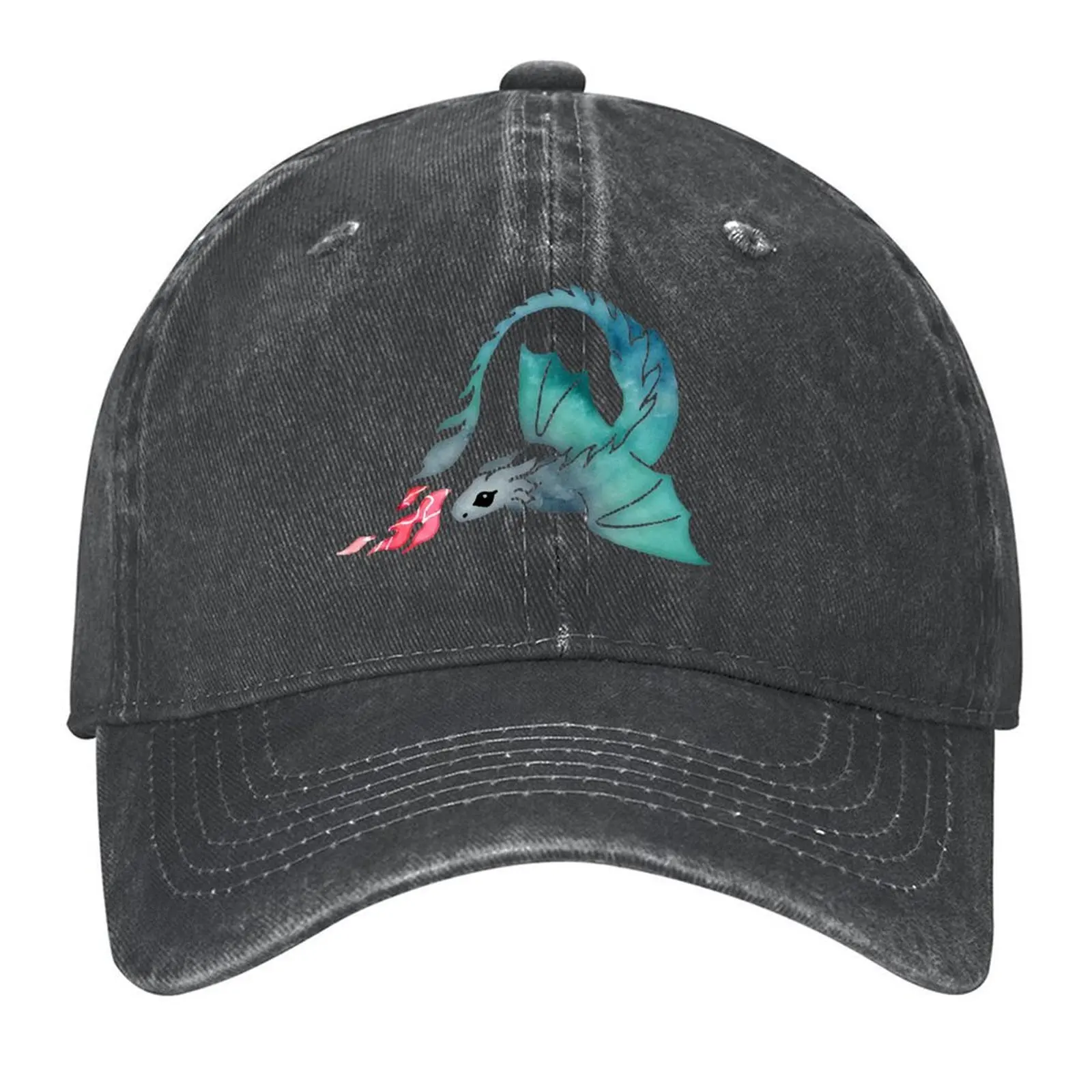 

Dragon fire blue, green & grey Baseball Cap Mountaineering Hood Fashion Beach western Hat Women's Golf Clothing Men's