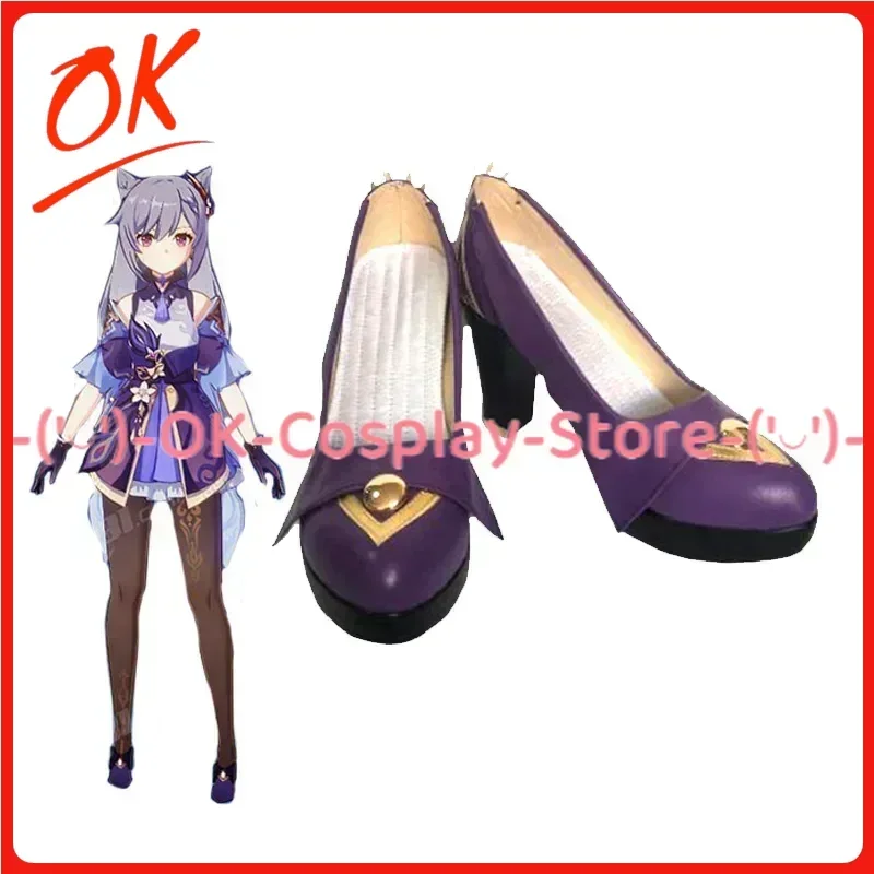 

[На заказ] Genshin Impact Keqing Обувь для косплея Аниме Игра Костюм для ролевых игр Хэллоуин Карнавал Праздничная вечеринка Сапоги из искусственной кожи