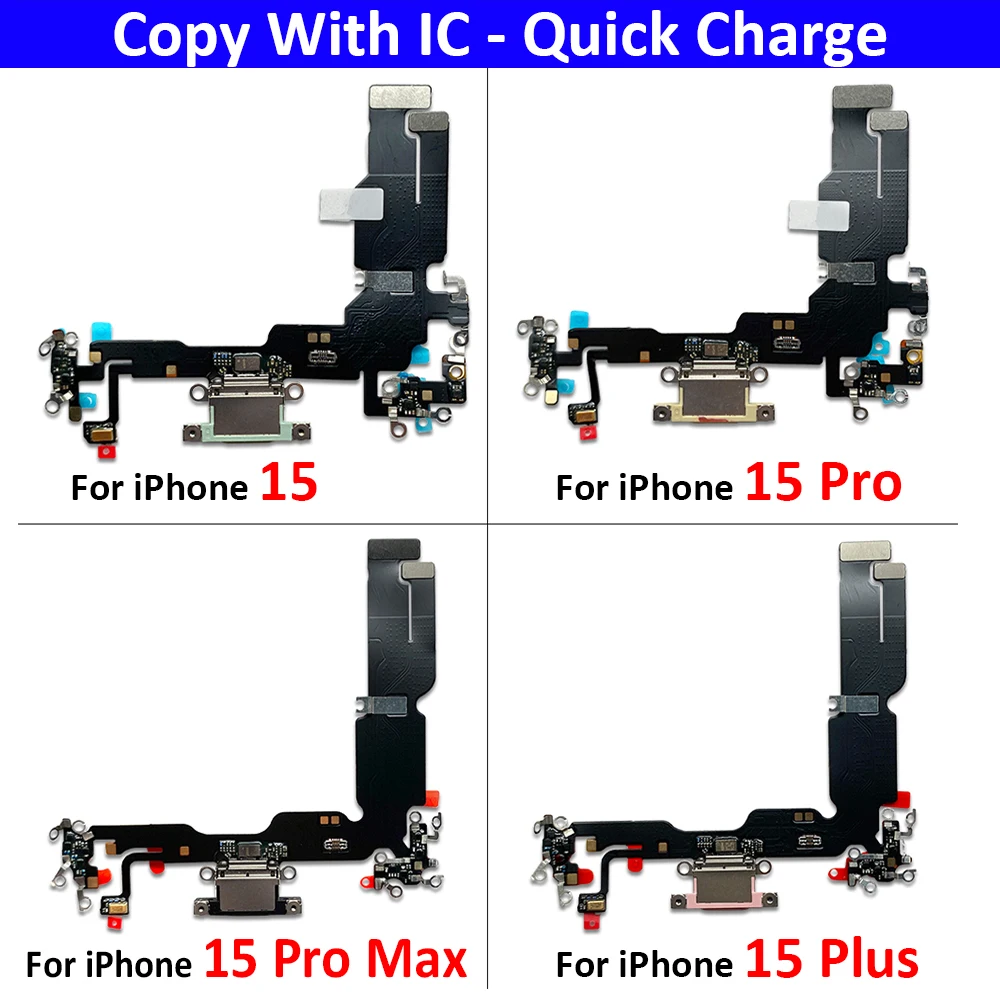 New For iPhone 15 Pro 15Pro Max Plus USB Micro Charger Charging Port Dock Connector Microphone Board Flex Cable